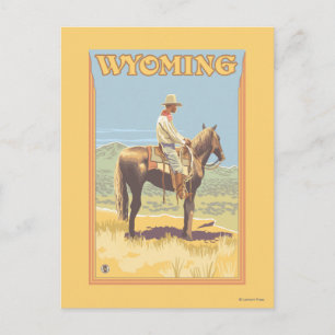 Cartão Postal Cowboy (Vista lateral)Wyoming