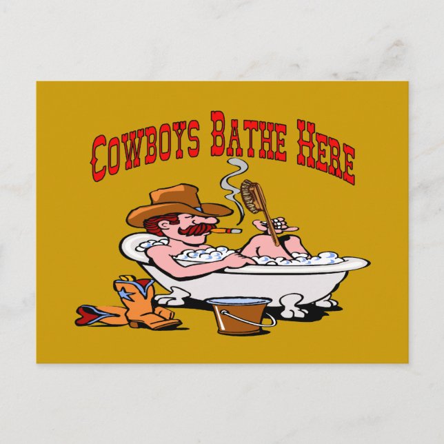 Cartão Postal Cowboys Bathe Here (Frente)