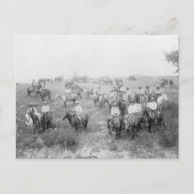 Cartão Postal Cowboys no Cartão-postal Horseback (Frente)
