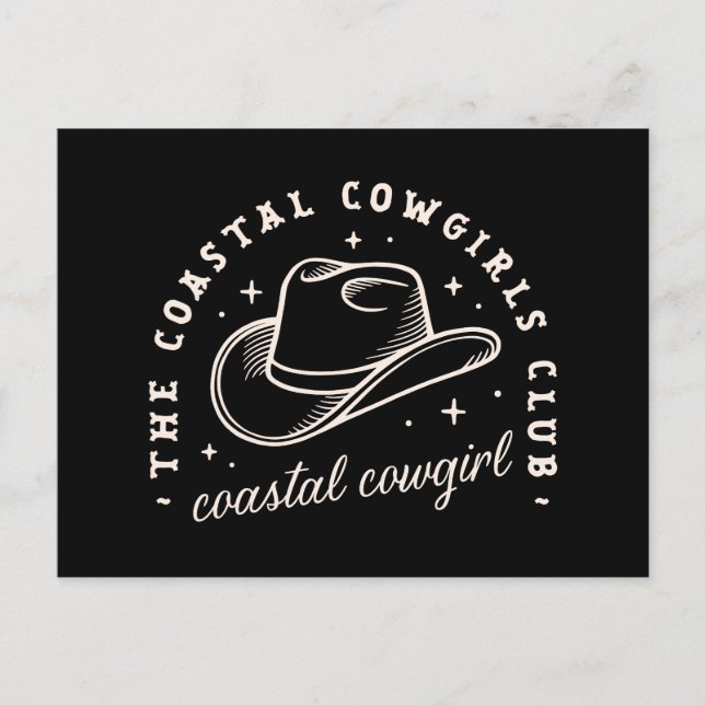 Cartão Postal Cowgirl da discoteca costeira - estética negra oci (Frente)