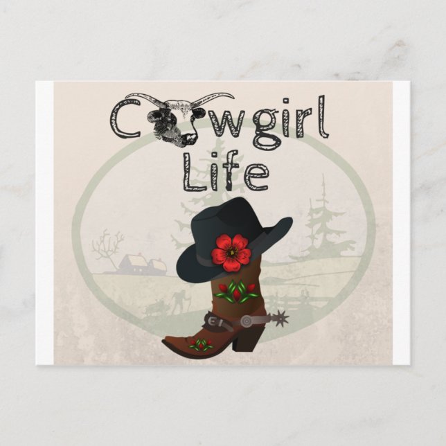 Cartão Postal Cowgirl Life (Frente)