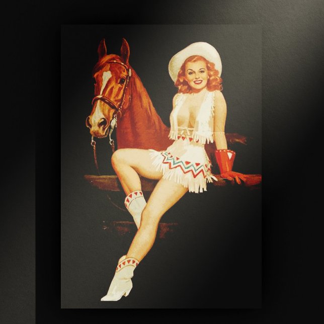 Cartão Postal Cowgirl Pin-Up (Criador carregado)