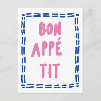 Cartão Postal Cozinha Culinária Bon Appétit