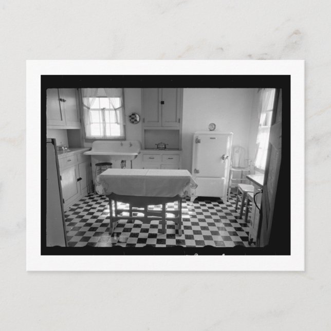 Cartão Postal Cozinha de Fazenda Depression-Era (Frente)