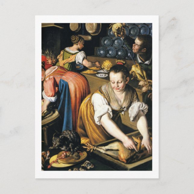 Cartão Postal Cozinha em detalhe na fronteira branca Vincenzo Ca (Frente)