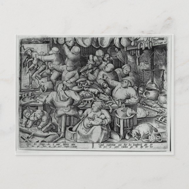Cartão Postal Cozinha Gorda de Pieter Bruegel, o Velho (Frente)