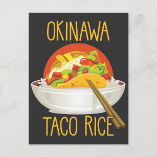 Cartão Postal Cozinha japonesa Okinawa Taco Rice Japão Foodie