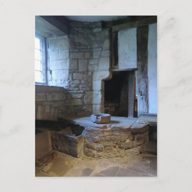 Cartão Postal Cozinha medieval Haddon Hall (Frente)