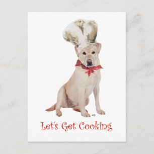 Cartão Postal Cozinhando Retriever Labrador Amarelo