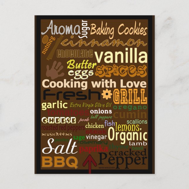 Cartão Postal Cozinhar Com Amor | Cartão-postal Blue Beach™ (Frente)