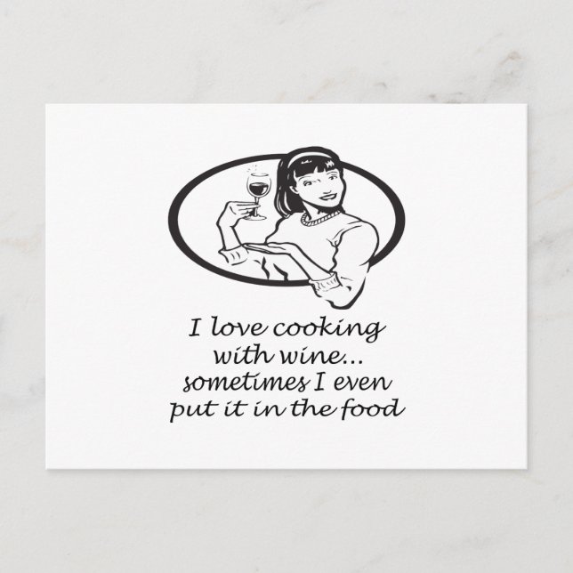 Cartão Postal Cozinhar Com Vinho (Frente)