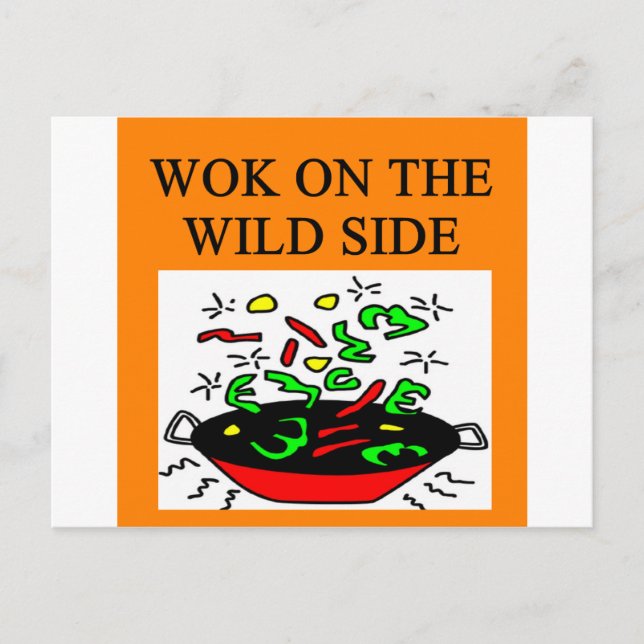 Cartão Postal cozinhar de wok chinês (Frente)