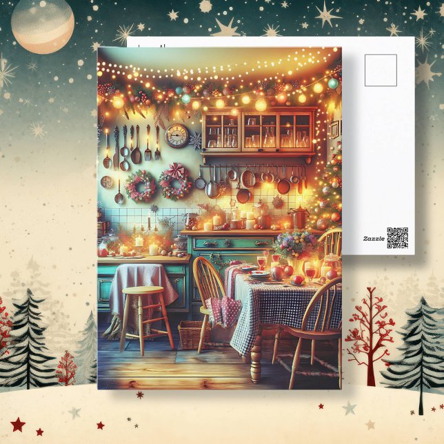 Cartão Postal Cozy Natal em Fesestivas Kitchen (Criador carregado)