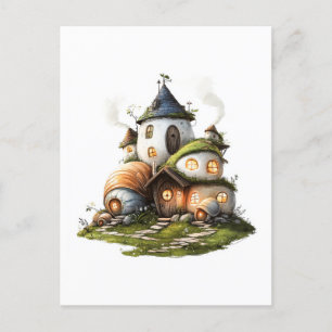 Cartão Postal Cozy Snail Shell Cottages