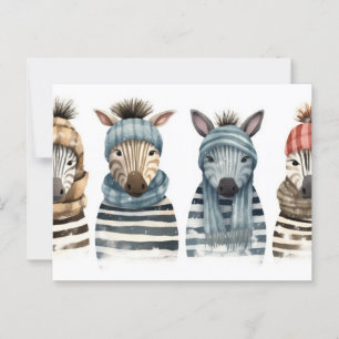 Cartão Postal Cozy Zebras