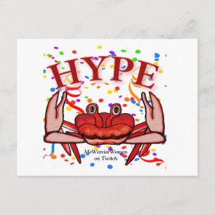 Cartão Postal Crab Hype, MeWarriorWoman no Twitch
