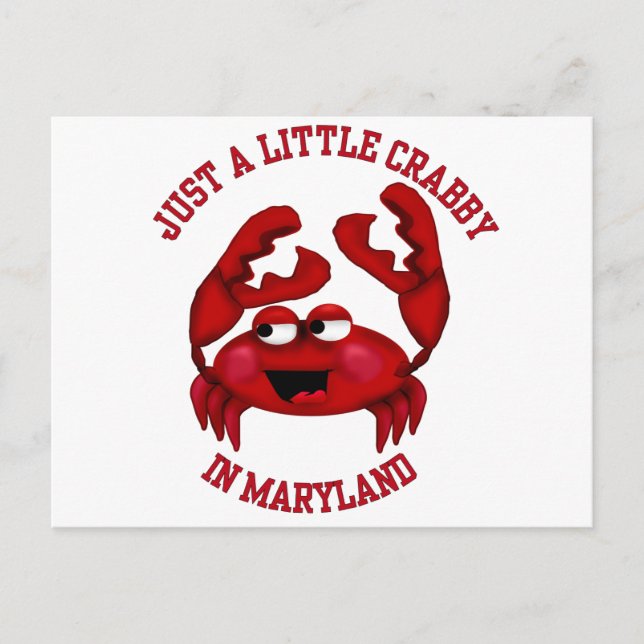 Cartão Postal Crabby em Maryland (Frente)