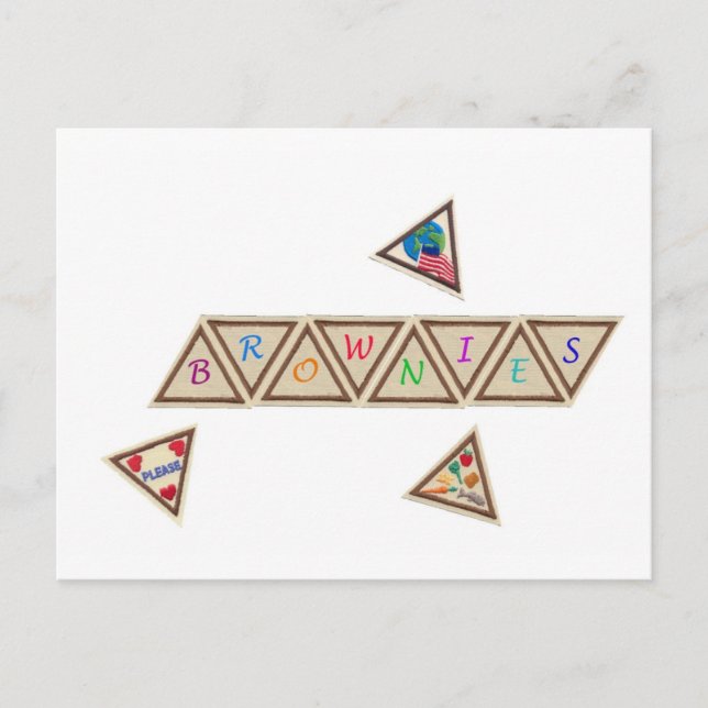 Cartão Postal Crachá Brownie (Frente)