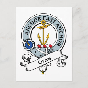 Cartão Postal Crachá cinza Clan