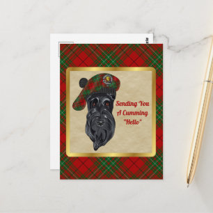 Cartão Postal Crachá Clan Cumming & Cartão-postal Tartan