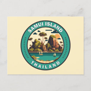 Cartão Postal Crachá de arte Viagem da Ilha Samui Tailândia