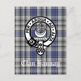 Cartão Postal Crachá de Clan Hannay Crest escocês e personalizad