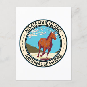 Cartão Postal Crachá de Sede Nacional da Ilha de Assateague