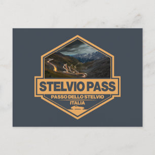 Cartão Postal Crachá de Viagem de Arte Stelvio Pass Passo Dello