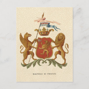 Cartão Postal Crachá estaticamente Heráldico com Griffin e Le