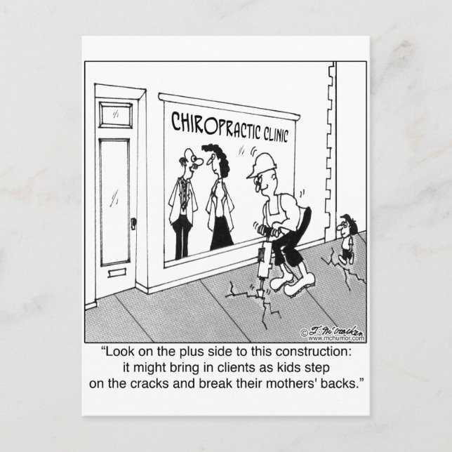 Cartão Postal Cracking Sidewalk é um bóon para um quiroprático (Frente)