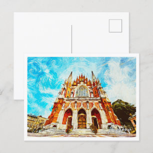 Cartão Postal Cracóvia Polônia Belo Paisagem de Tintas Petrolífe