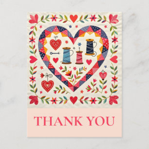Cartão Postal Crafter Quilting Costura Obrigado