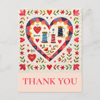 Cartão Postal Crafter Quilting Sewing Thank you