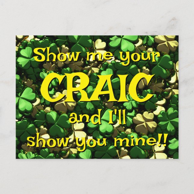 Cartão Postal Craic Shamrocks (Frente)