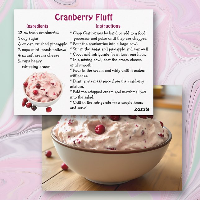 Cartão Postal Cranberry Fluff Recipe Card (Criador carregado)