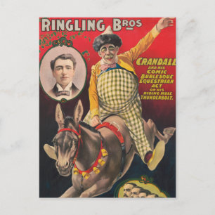 Cartão Postal Crandall O Palhaço A Atuar Com A Sua Mãe