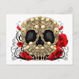 Cartão Postal Crânio de Açúcar - Design de Tatuagem