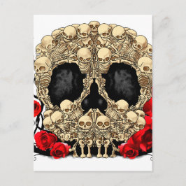 Cartão Postal Crânio de Açúcar - Design de Tatuagem