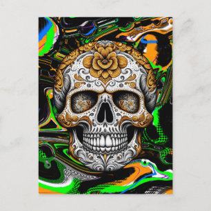 Cartão Postal Cranio de Açúcar Halloween