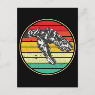 Cartão Postal Crânio de Dinossauro Retro Dino