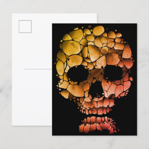Cartão Postal Crânio de Pedra – Arte Gótica Única Inspirada em R