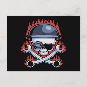 Cartão Postal Crânio e cruz chaves