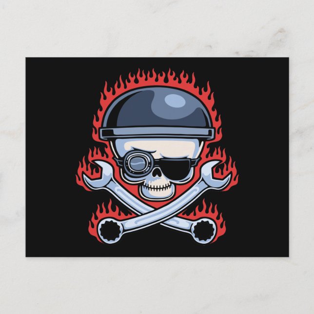 Cartão Postal Crânio e cruz chaves (Frente)