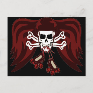 Cartão Postal crânio e skates