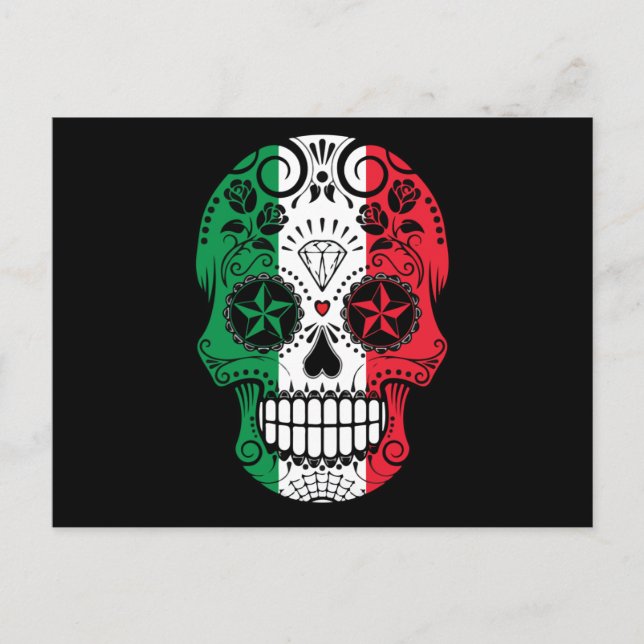 Cartão Postal Crânio Mexicano, Cinco De Mayo Skull (Frente)