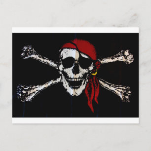 Cartão Postal Crânio Pirata E Crossbones
