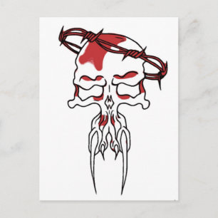 Cartão Postal crânio vermelho