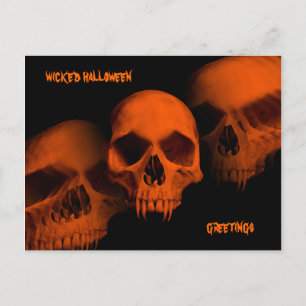 Cartão Postal Crânios de Halloween