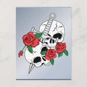 Cartão Postal Crânios, Rosas e punhais