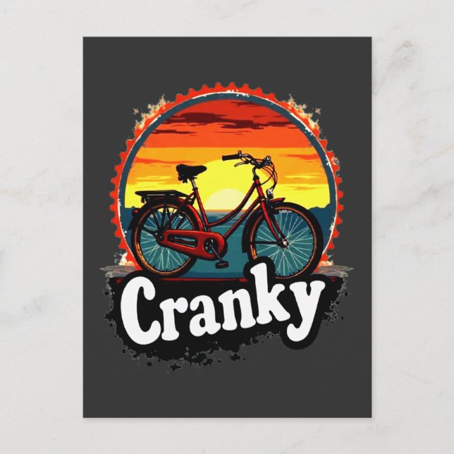 Cartão Postal Cranky Sunset Bicycle Tee - Energize sua carona (Frente)